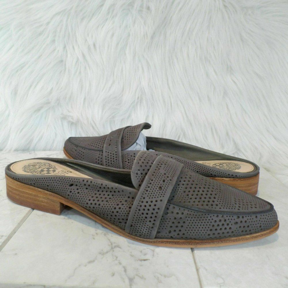 Vince Camuto Womens Korlise Suede Leather Pointed Toe Mules, Brown, Size 9.5